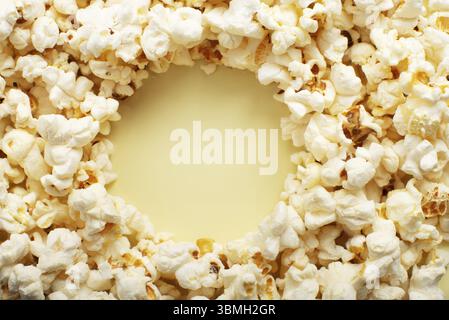 Fresh butterfly popcorn frame background with copy-space Stock Photo