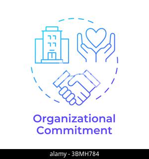 Organizational commitment blue gradient concept icon Stock Vector