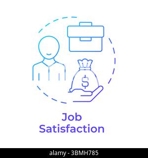 Job satisfaction blue gradient concept icon Stock Vector