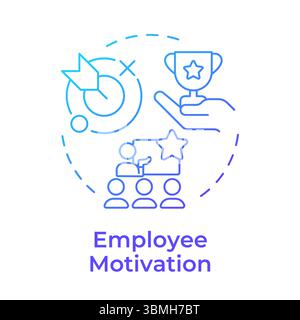 Employee motivation blue gradient concept icon Stock Vector