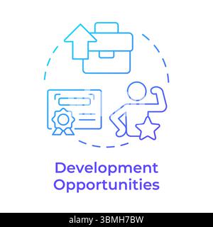 Development opportunities blue gradient concept icon Stock Vector