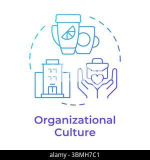 Organizational culture blue gradient concept icon Stock Vector