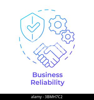 Business reliability blue gradient concept icon Stock Vector