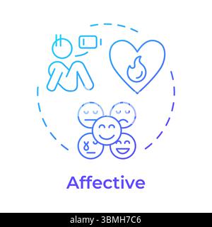 Affective blue gradient concept icon Stock Vector