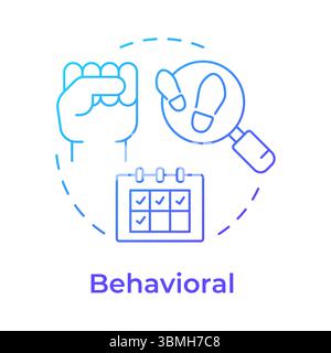 Behavioral blue gradient concept icon Stock Vector