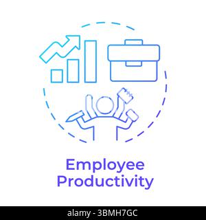 Employee productivity blue gradient concept icon Stock Vector