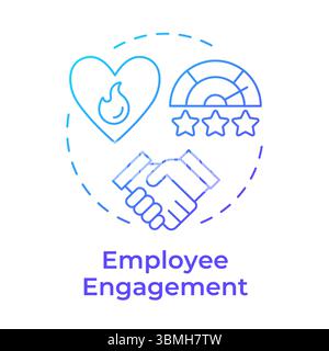 Employee engagement blue gradient concept icon Stock Vector