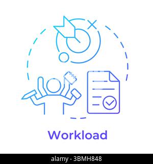 Workload blue gradient concept icon Stock Vector