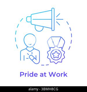 Pride at work blue gradient concept icon Stock Vector