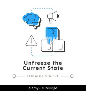 Unfreeze current state modern linear concept icon Stock Vector