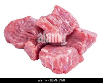 Chopped Beef Steak (selective focus) isolated on white background Stock Photo