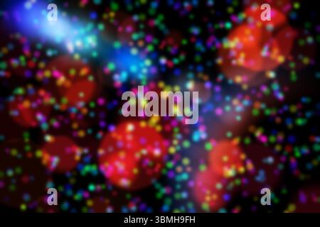Cluster of multi-colored bokeh lights is filling digital background with blurred circles Stock Photo