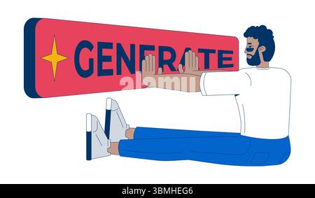Generative AI for content generation 2D illustration concept Stock Vector