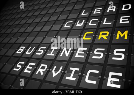 CRM buzzwords on black mechanical board Stock Photo