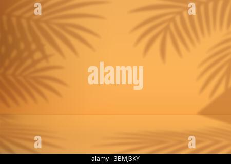 Warm tropical shadows on clean surface with sharp contrast and sunny feel Stock Vector