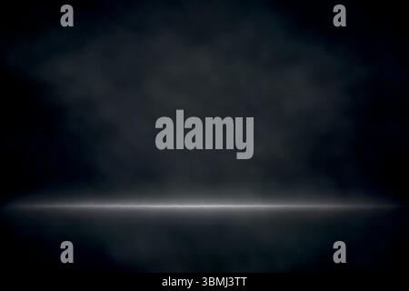 Hazy dark background with a thin white light strip across the center Stock Vector