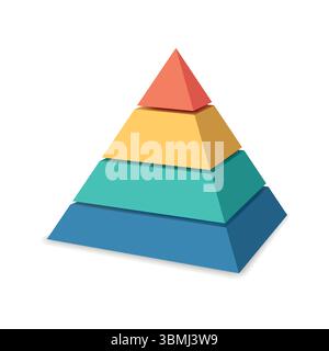 Multilayer blank pyramid chart in vibrant colors for business or education use Stock Vector