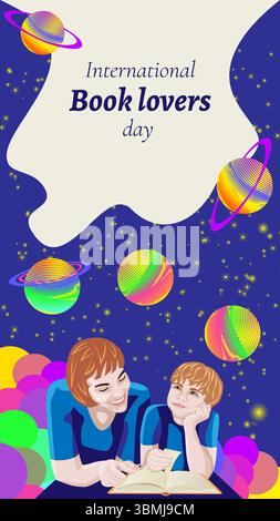 social-media-banner-international-literacy-day-flat-cartoon-background