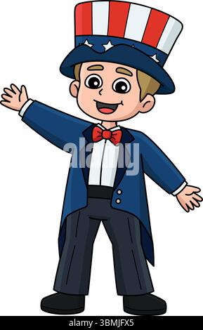 4th of July Uncle Sam Colored Cartoon Illustration Stock Vector Image ...