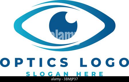 Modern Eye Optics Logo Vision - Creative Healthcare and Optical Business Icon Design Stock Vector