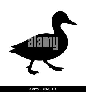 Duck silhouette standing side view Stock Vector