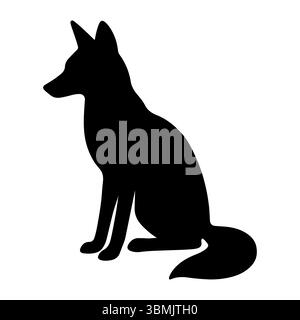Fox silhouette sitting side view Stock Vector