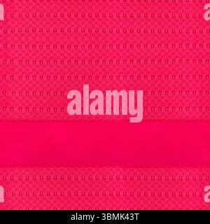 Seamless 4k photo texture of pink colored polyester ornate material with perforated cloth pattern and plain cloth straps. Stock Photo