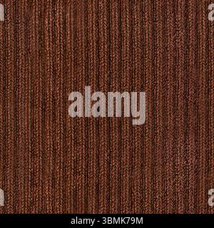 Seamless 4k photo texture of knitted sweater dark brown cloth material. Stock Photo