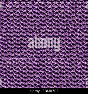 Seamless 4k photo texture of purple or lavender colored knitted woven cloth mesh material. Stock Photo