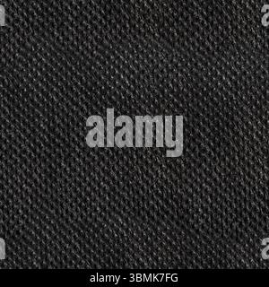 Seamless 4k photo texture of black colored synthetic perforated polyester cloth material. Stock Photo