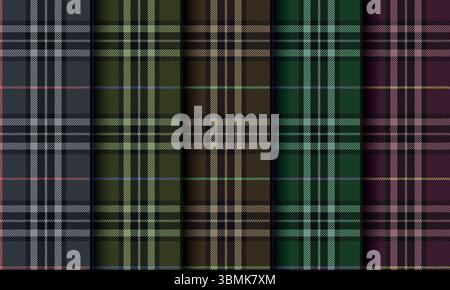 Seamless Tartan pattern with stripes vector illustration. Stock Vector