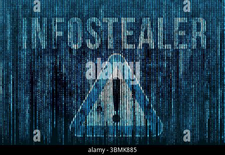 Infostealer Malware - Cyber Threat Stealing Sensitive Data Stock Photo