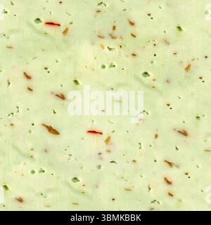 Seamless 4k photo texture of basil cheese with spices. Stock Photo