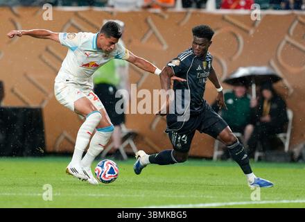 Aurelien Tchouameni of Real Madrid CF attends a press conference on the