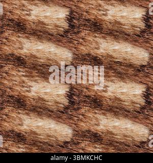Seamless 4k photo texture of brown and light brown natural fur material. Stock Photo