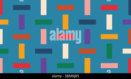 Playful abstract bars on blue background Stock Vector