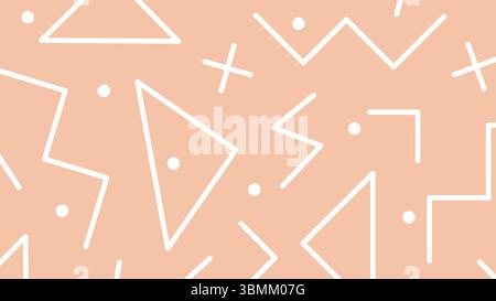 Peach geometric chaos background Stock Vector