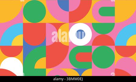 Colorful retro geometric background Stock Vector