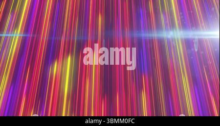 Creating dynamic abstract pattern, colorful vertical light streaks with bright highlights Stock Photo