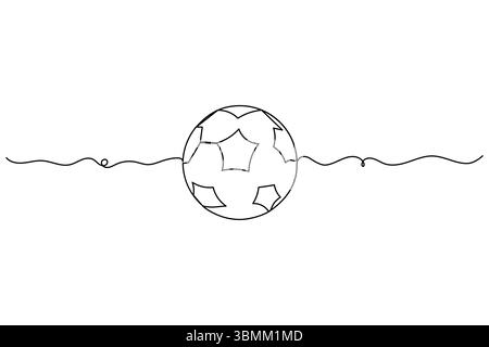 Football continuous one line art drawing style outline vector illustration. Stock Vector