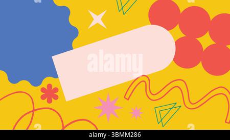 Fun geometric scribble background Stock Vector