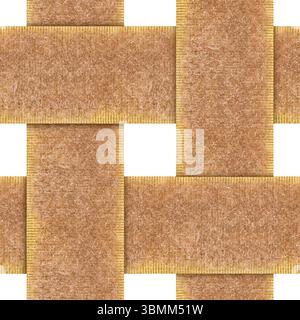 Isolated seamless 4k texture of khaki colored military velcro strap mesh grid on white background. Stock Photo