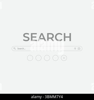 Clean and modern vector illustration of a search bar UI element. Perfect for web design, mobile app interfaces, wireframes Stock Vector