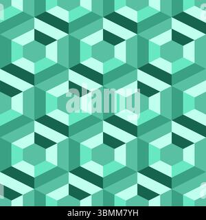 Green diamonds seamless geometric pattern vector illustration Stock Vector