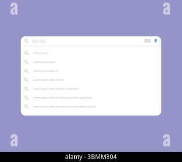 Clean and modern vector illustration of a search bar UI element Stock Vector