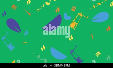 Bright food and kitchen icons background Stock Vector