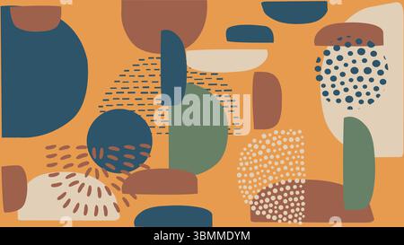 Vibrant Earth-Toned Abstract Art Background Stock Vector