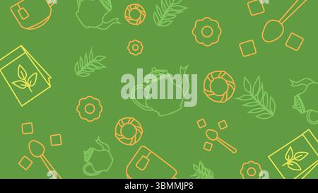 Tea Set and Sweets Background Stock Vector