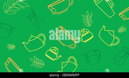 Tea Cup and Leaves Background Stock Vector
