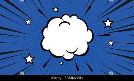 Blue comic starburst background Stock Vector
